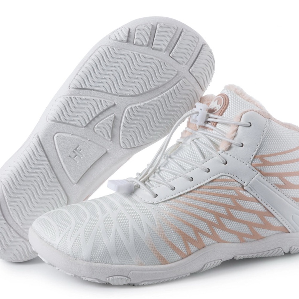 Lorax Winter Barefoot Shoes White and Pink